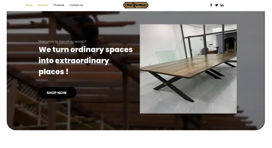 Harrykuu Wood Website preview