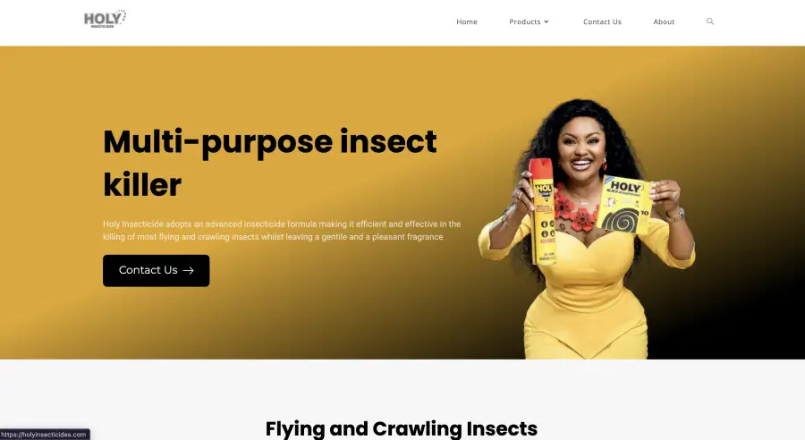 Holy Insecticides Website preview