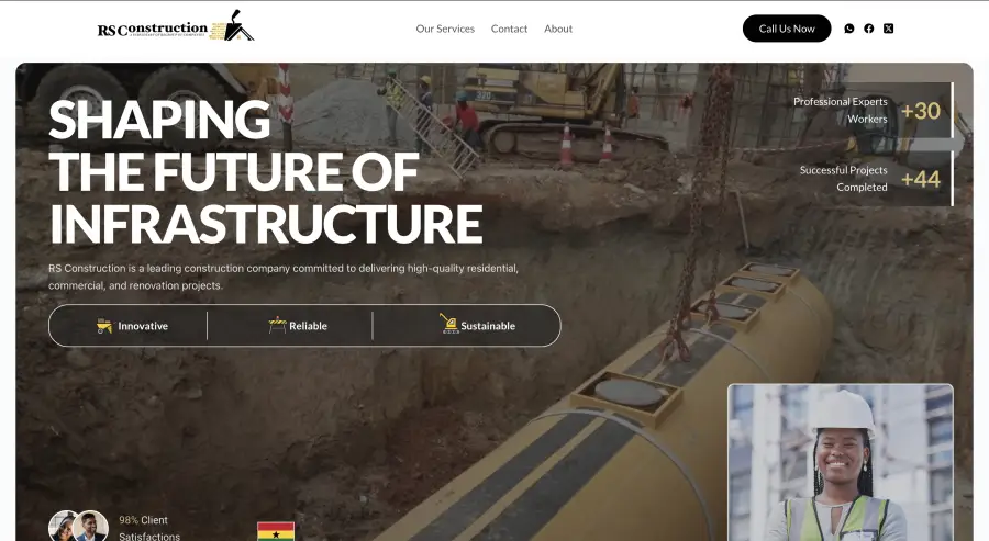 RS Construction Website preview