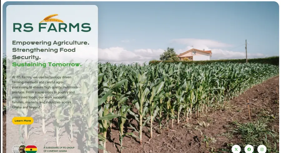RS Farms Website preview